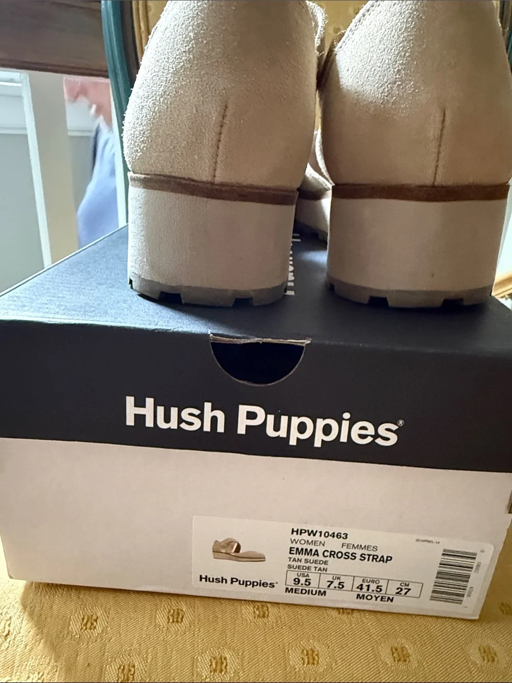Hush Puppies Women's Beige Platform Sandals with Cross Straps